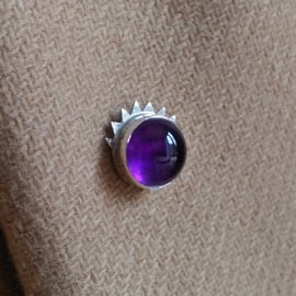 Amethyst star mini brooch