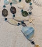 Amazonite, Flourite with Quartz & Jasper Sterling Silver Necklace - Image 2