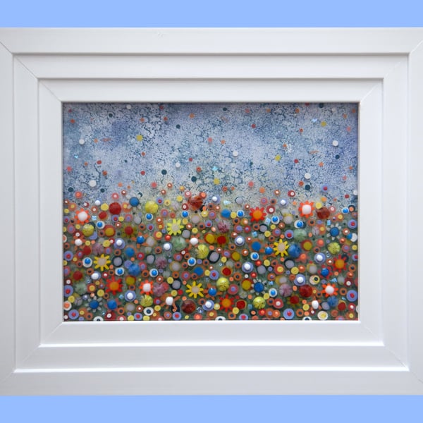 Handmade Fused Glass 'Meadow' Picture