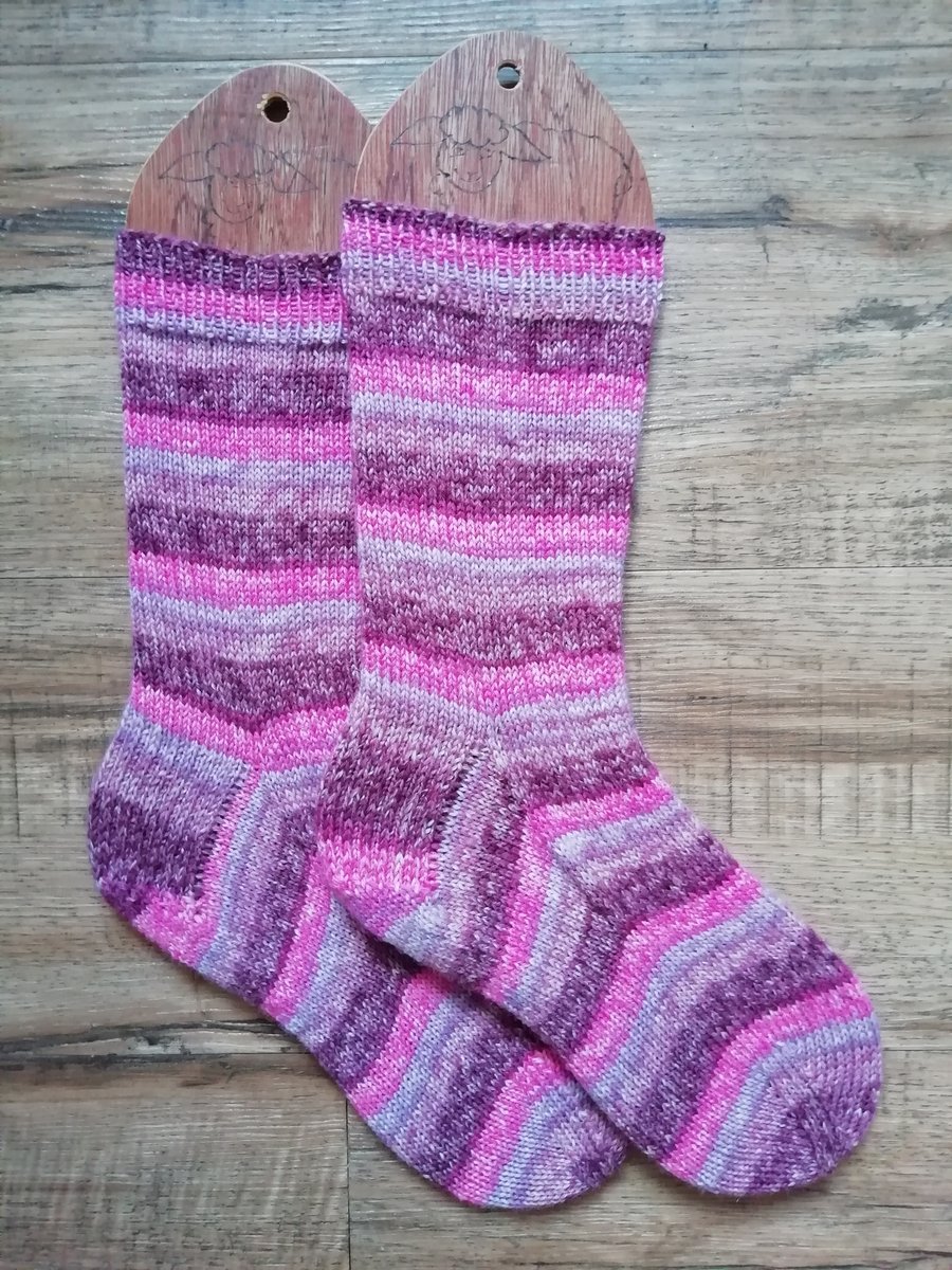 Socks, hand knitted, SMALL, adult size 4-5 