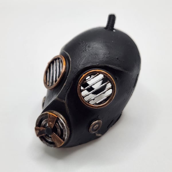 Steampunk Gas Mask Rear View Mirror Charm Hand-Painted 3D Printed Car Accessory