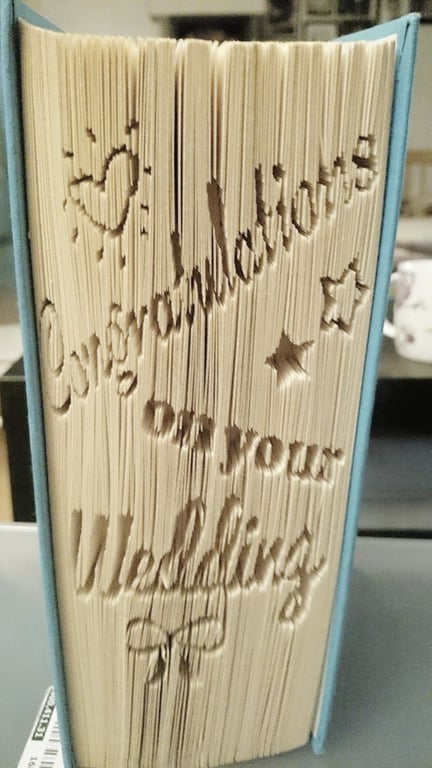 Congratulations on your Wedding CUT & FOLD Book Folding Pattern - EMAILED PDF