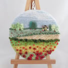 Harvest Poppies Embroidered Plaque