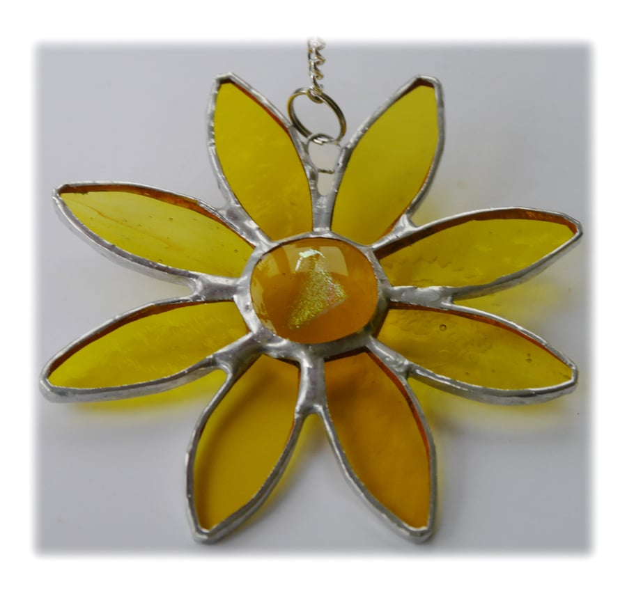 Sunflower Suncatcher Handmade Stained Glass 047