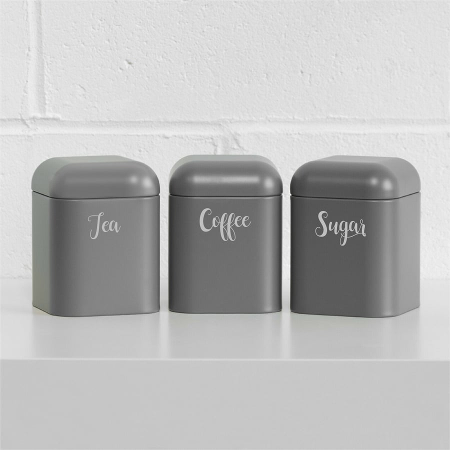 TEA COFFEE SUGAR - Kitchen Decals Stickers Labels (Type 3)