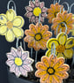 Handmade Stoneware Ceramic Flower Stake - Yellow with Bee - Image 2