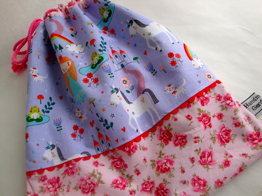 SALE Girls Pretty Drawstring Bag  - Horses - Princess 