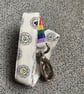 Heart 100% Cotton Lanyard, with metal lobster clip and rainbow ribbon - Image 1