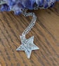 Handmade Fine Silver Star Pendant -  Shooting Star Design - Image 2