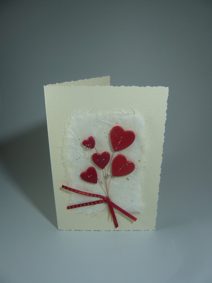 Handmade Valentine's Day Card Heart Bouquet