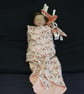 Handmade Lightweight Pink Baby Shawl, Reversible Fox & Deer Design