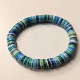 Clay Bead Bracelet - Blue & Green