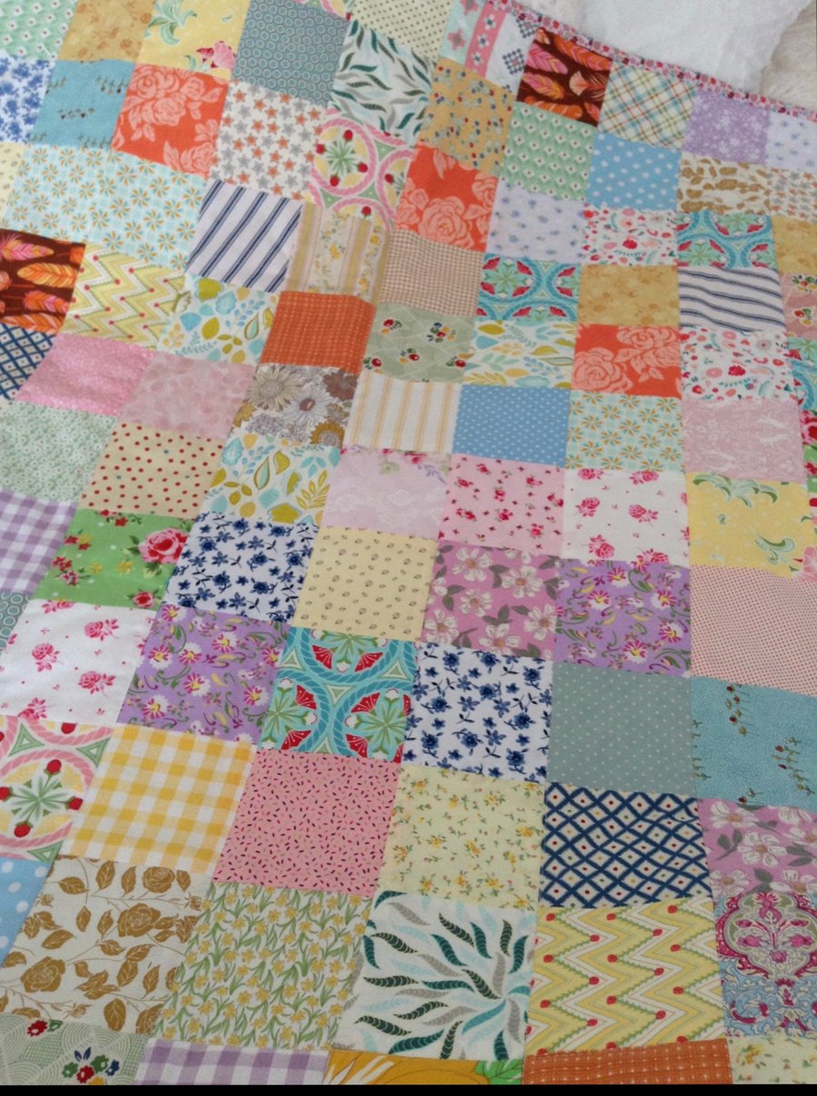 Single Patchwork quilt, Blanket, throw 