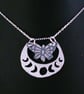 Sterling Silver Moon Moth Necklace (SKU060525) - Image 2