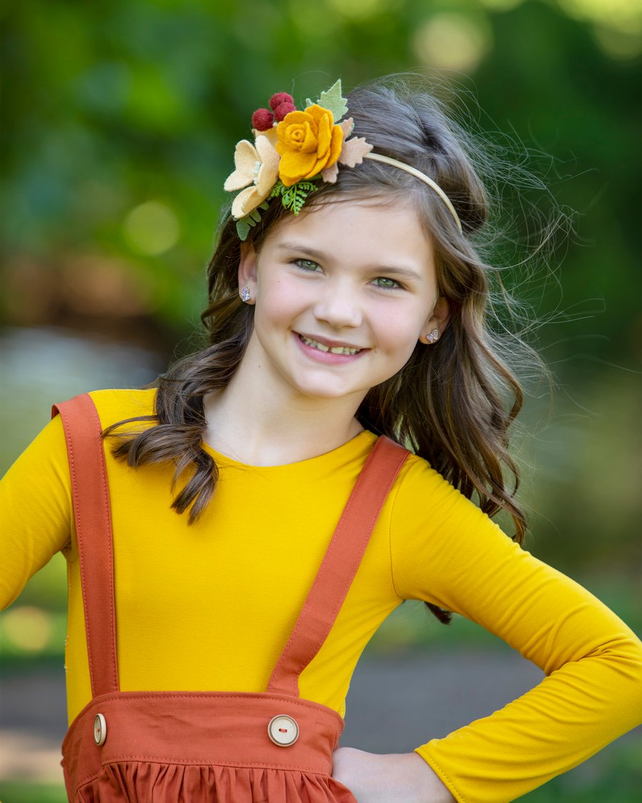 Autumn Felt Flower Headband, Poppy Hair Clip, Wedding Hair Accessories