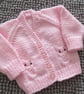 14" Newborn Baby Girls Owl  V Neck Cardigan