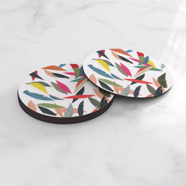 Set of 4 coasters - Falling Leaves