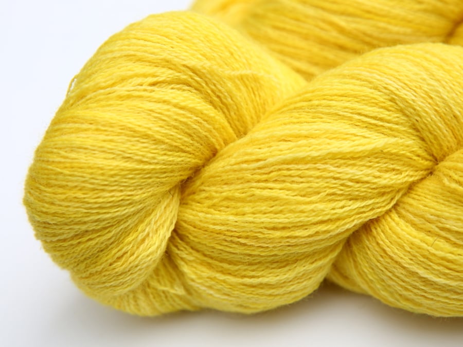 SALE: Lemon Juice - Bluefaced Leicester Laceweight yarn