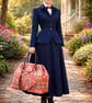 Mary Poppins carpet bag Red William Morris style tapestry bag overnight bag  - Image 1