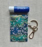 Lip Gloss Lipstick Keyring Pouch Japanese Turquoise Tiny Blossoms - Image 3