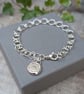 Sterling Silver Chain Link Bracelet with Sunflower Charm - JBJ5022