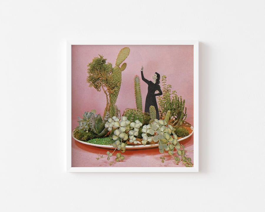 Retro Bird Art Print - The Wonders of Cactus Island