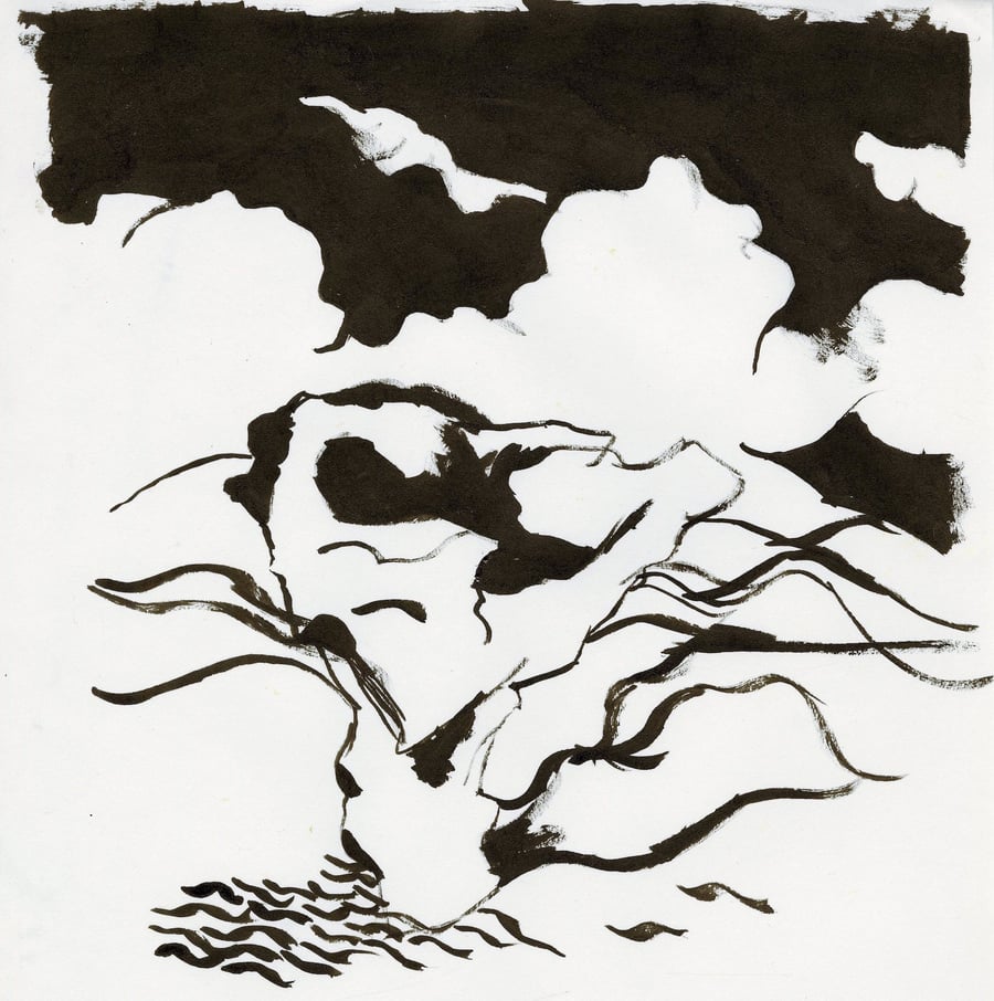 Air becomes earth, Pen on paper, available framed or unframed.