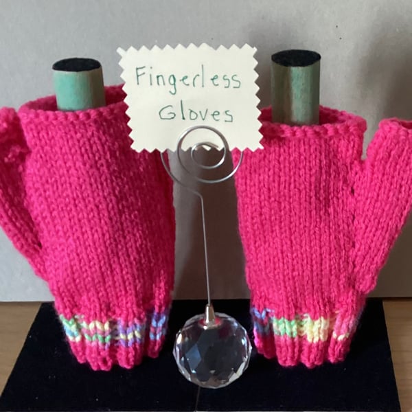 Children’s gloves, Child’s fingerless gloves,  Pink gloves 