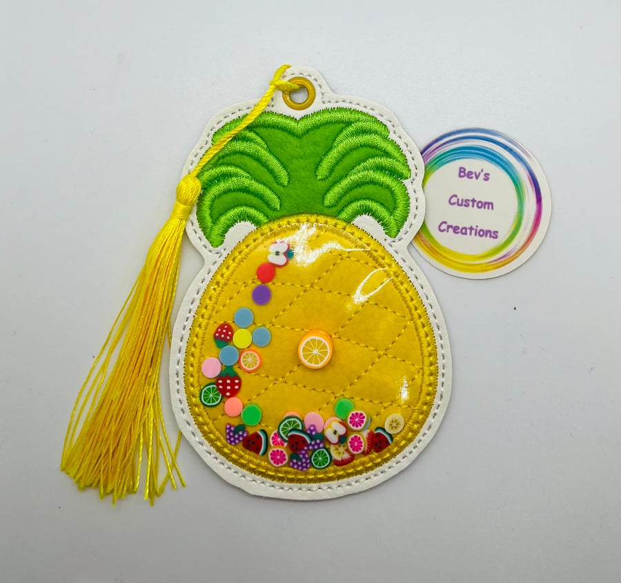 Pineapple shaker, Embroidered Bookmark,  