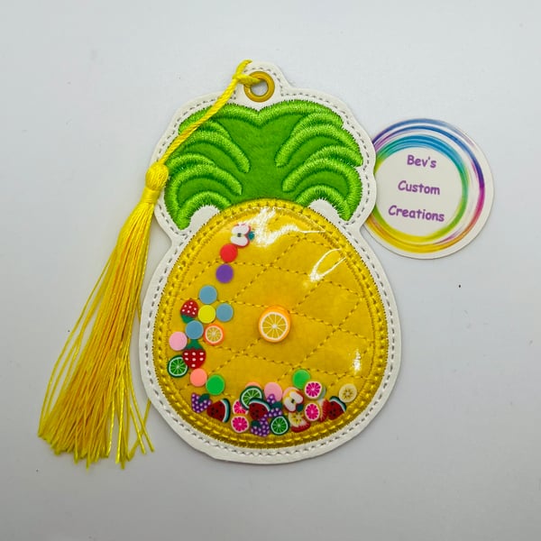 Pineapple shaker, Embroidered Bookmark,  