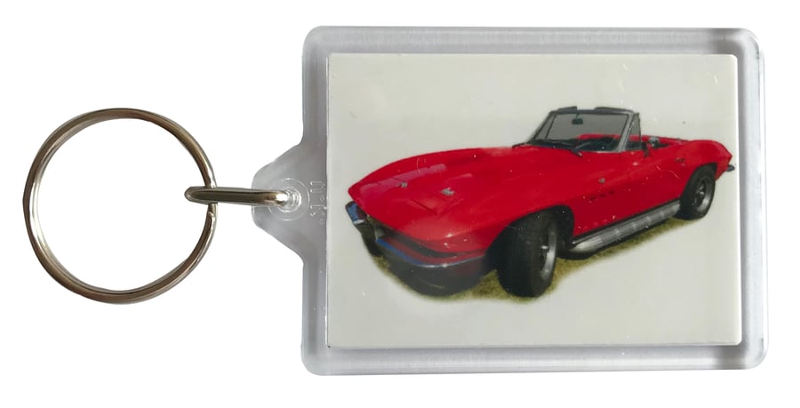 Chevrolet Corvette Stingray 1966 - Keyring with 50x35mm Insert