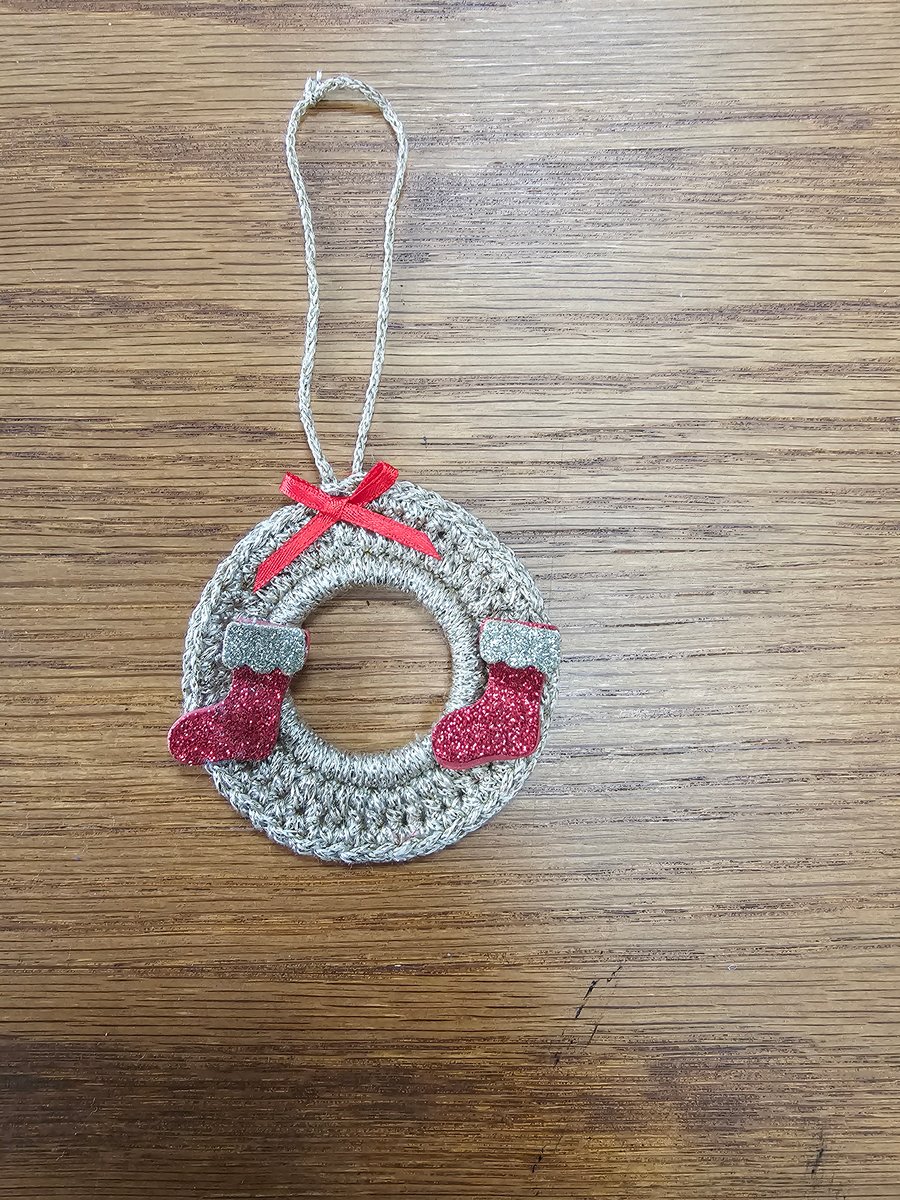 Diane's Glitter Stocking Mini Wreath