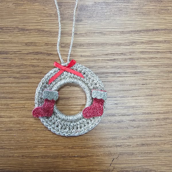 Diane's Glitter Stocking Mini Wreath