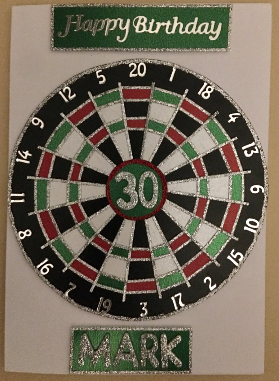 Dart board Birthday Card