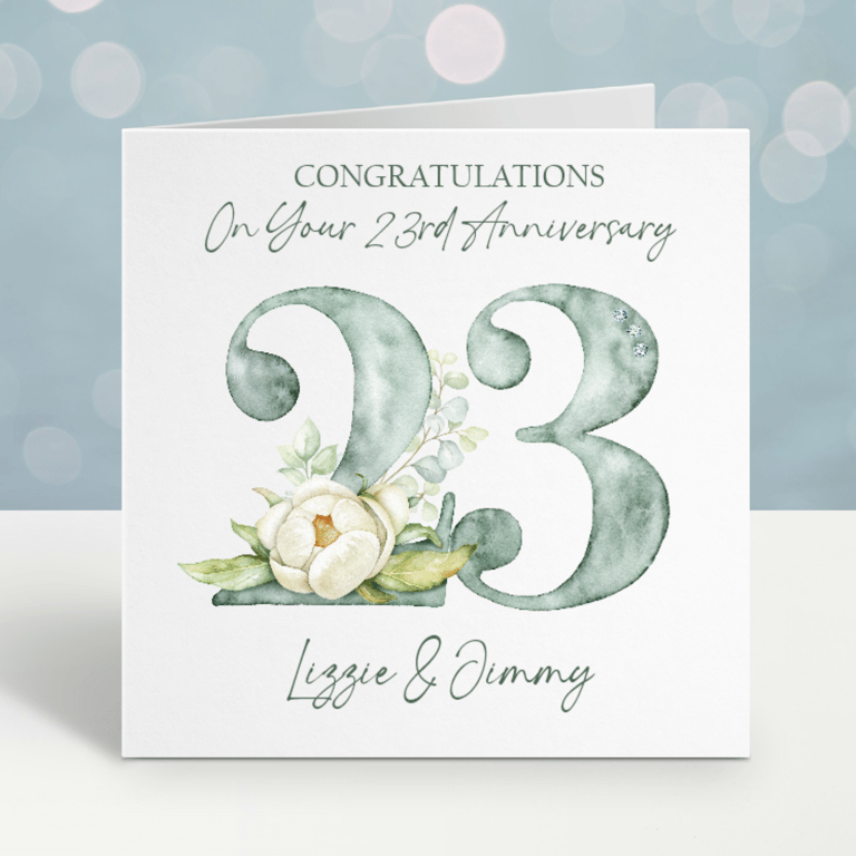 Handmade Personalised 23rd Wedding Anniversary Card