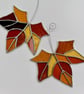 Stained Glass Maple Leaf Suncatcher - Handmade Hanging Window Decoration 