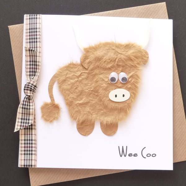 Wee Coo Highland Cow Personalised Card