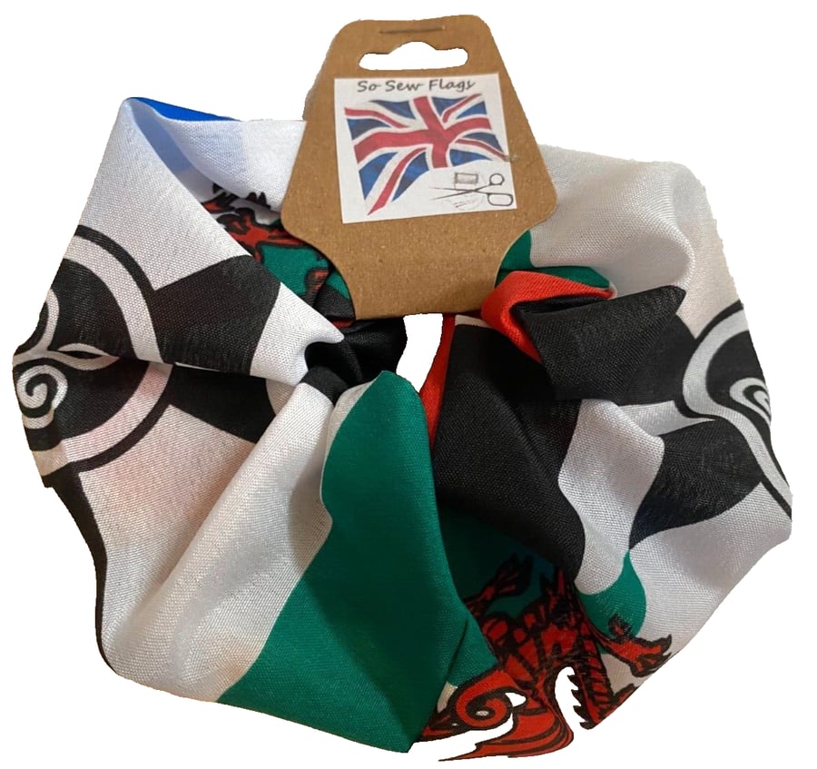 Celtic Nations Flag Hair Scrunchie Scrunchies Accessory Band Elastic