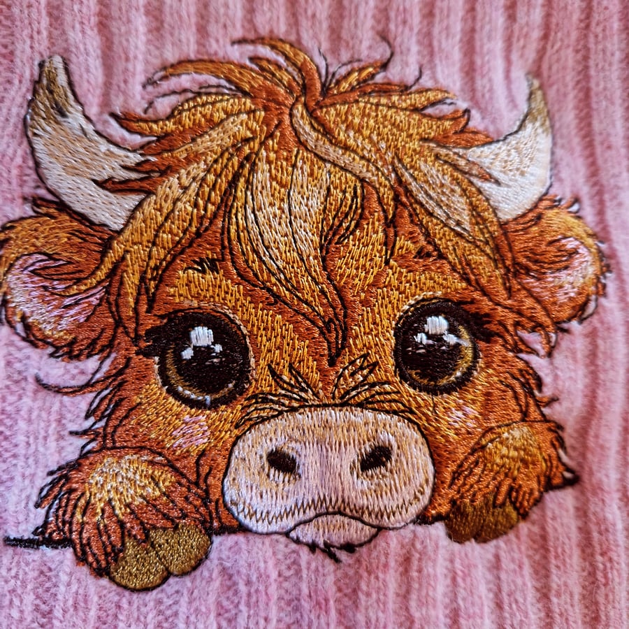 Embroidered lambswool scarf