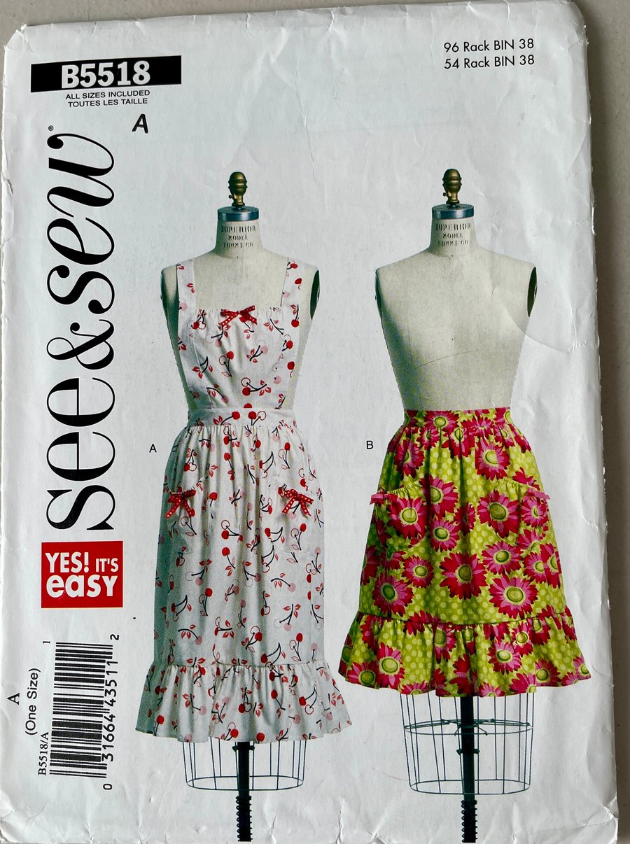 Aprons Paper Pattern by Sew & Sew B5518 - Uncut