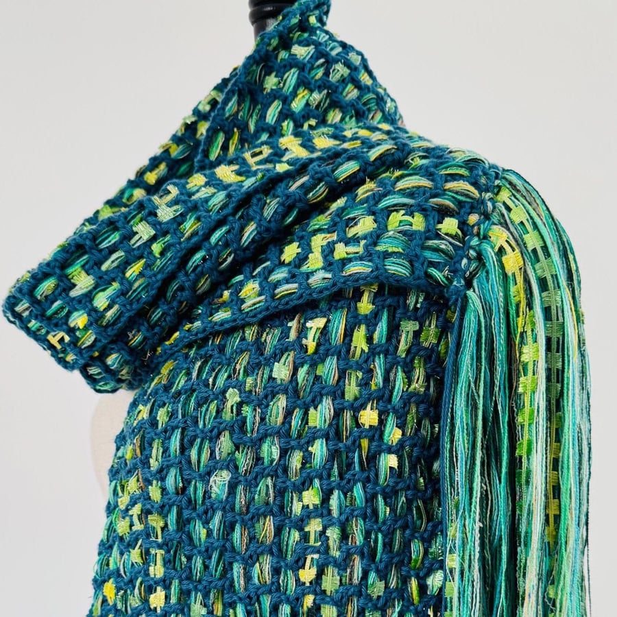 Unique Handmade scarf with statement fringe