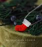 Christmas Sock  Red Opal Sock Bracelet With 925 Sterling Silver Chain