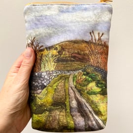 Country lane makeup, Jewellery, toiletries bag, pencil case or kindle pouch.