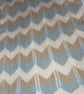 Blue, cream and beige striped baby blanket in 100% cotton  - Image 3