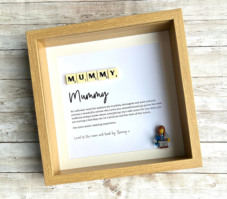 Mum Mummy Scrabble Minifigures Frame Personalised 