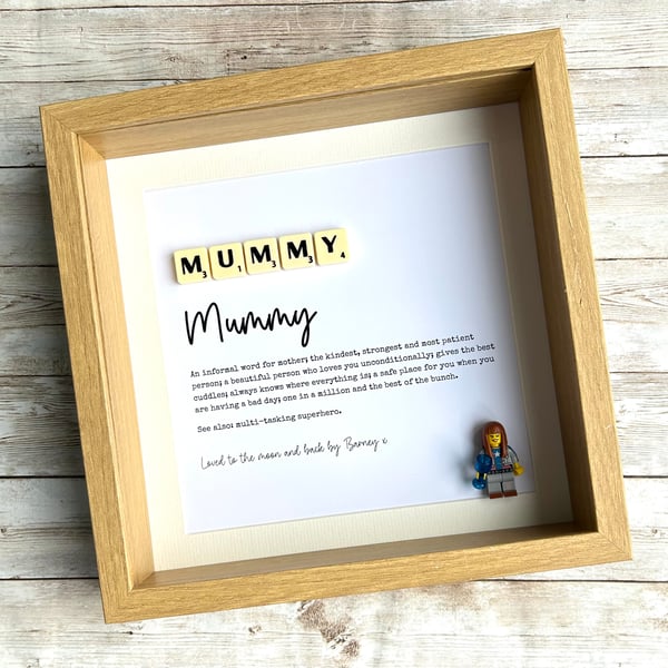 Mum Mummy Scrabble Minifigures Frame Personalised 