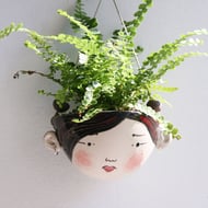 Ceramic mini hanging planter - Piper - chocolat... - Folksy