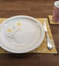 Yellow Ochre Placemat. Bird, Floral Scandi Style. Free Delivery - Image 1