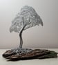 Beautiful Mini wire tree on craggy Pine bark with grass detail. Free UK shipping