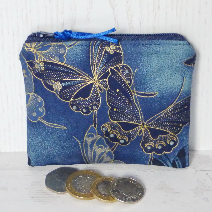 SALE! Zipped coin purse, Butterflies..